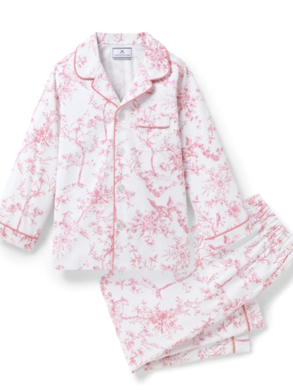 Kid's Twill Pajama Set in Pink Timeless Toile (12-18M) NWT